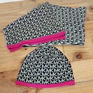 Michael Kors Logo Hat & Scarf Set